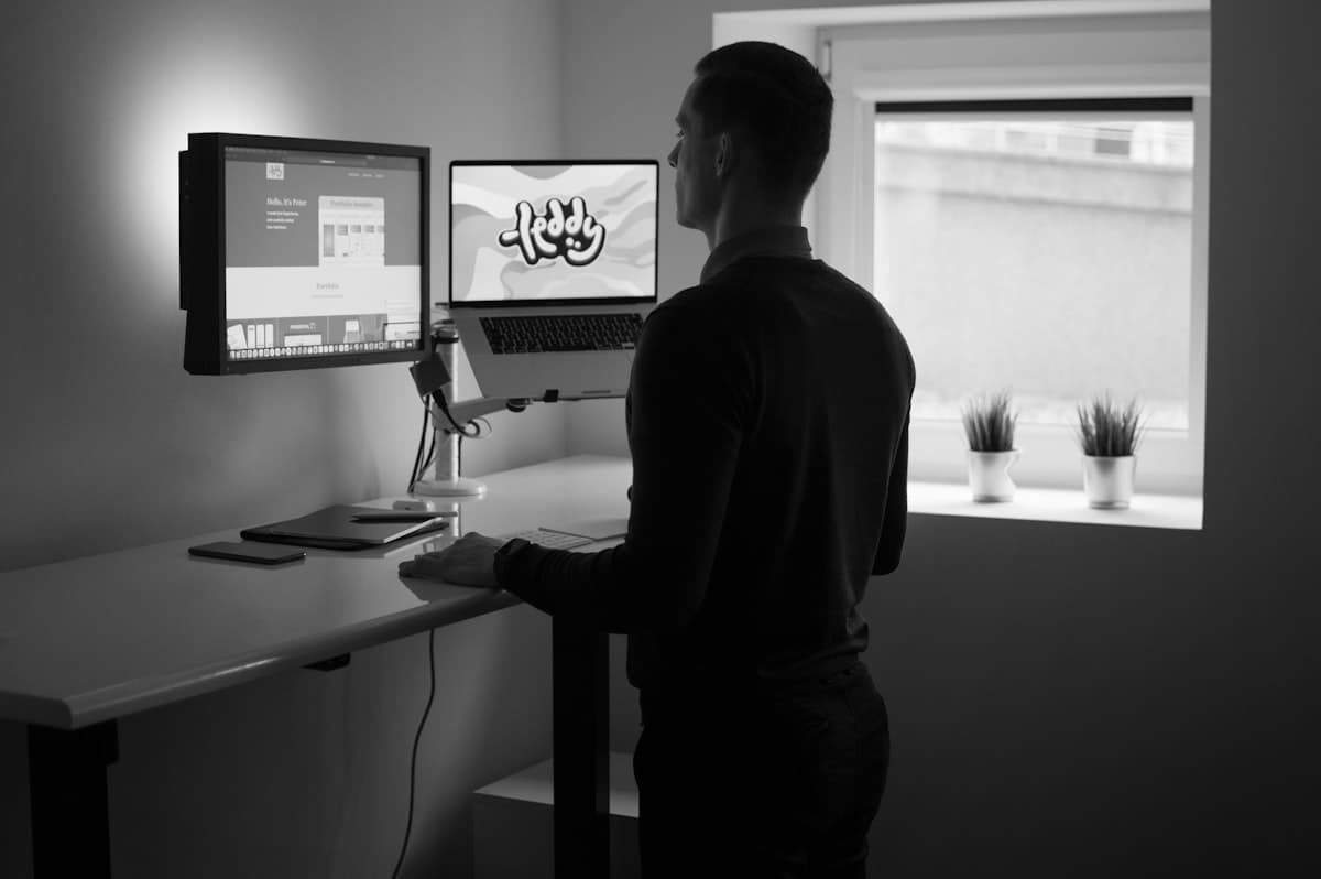 Standing desk workspace 3